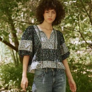 The great. maiden patchwork field floral puff sleeve top M